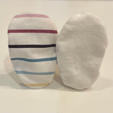 Reversible Baby Booties - Snow White + Multi Stripe