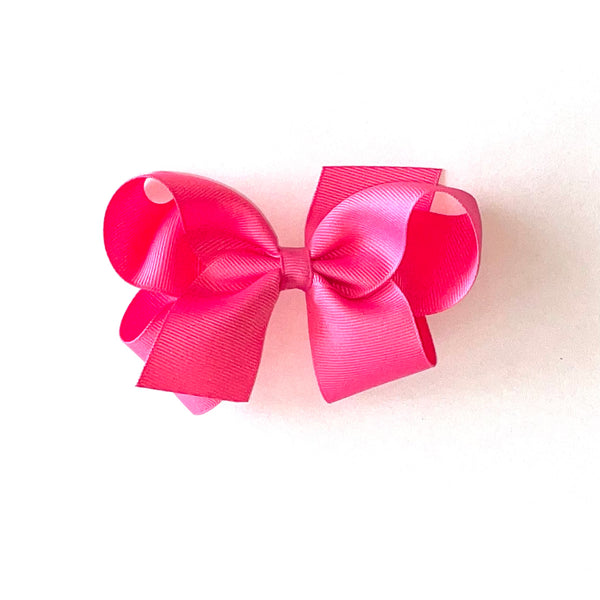 Wee Ones Mini Classic Grosgrain Hair Bow - Bright Pink