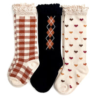 Little Stocking Co. Harvest Hearts Knee High Sock 3-pack