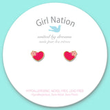 Girl Nation Hearts and Flowers Cutie Stud Earrings