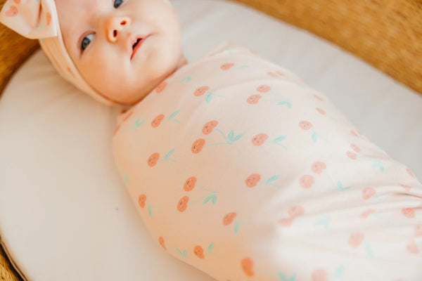 Copper Pearl Knit Swaddle Blanket - Cheery