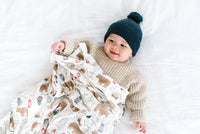 Copper Pearl Knit Swaddle Blanket - Lumberjack