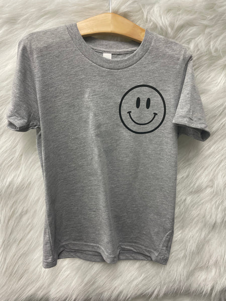 Lovie Apparel Heather Gray Smiley Youth Graphic T-Shirt