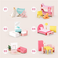 Tiny Land® Love Dollhouse with 30 Furniture