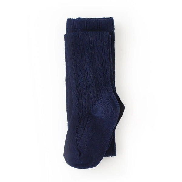 Little Stocking Co. Cable Knit Tights - Navy