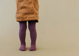 Little Stocking Co. Cable Knit Tights - Dusty Plum