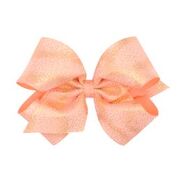 Wee Ones Mini Glitter Dust Overlay Bow - Light Coral