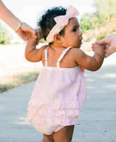 RuffleButts Seersucker Bow Headband