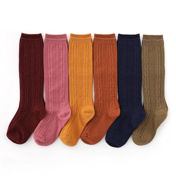 Little Stocking Co. Butterscotch Cable Knit Knee High Socks