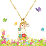 Girl Nation Easter Bunny & Blooms Sweet Petite Necklace