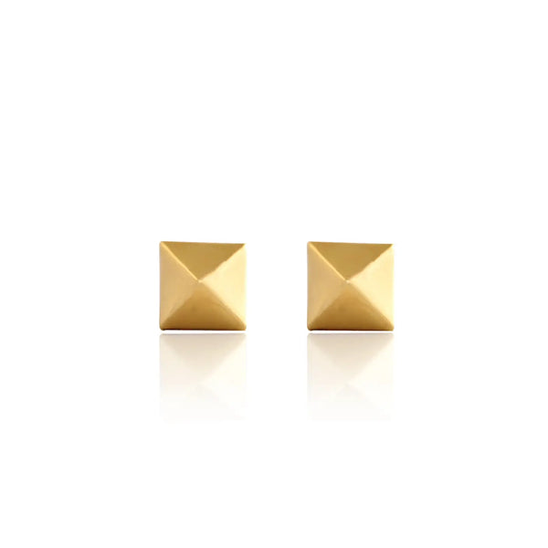 Girl Nation Gold Pyramid Stud Earrings