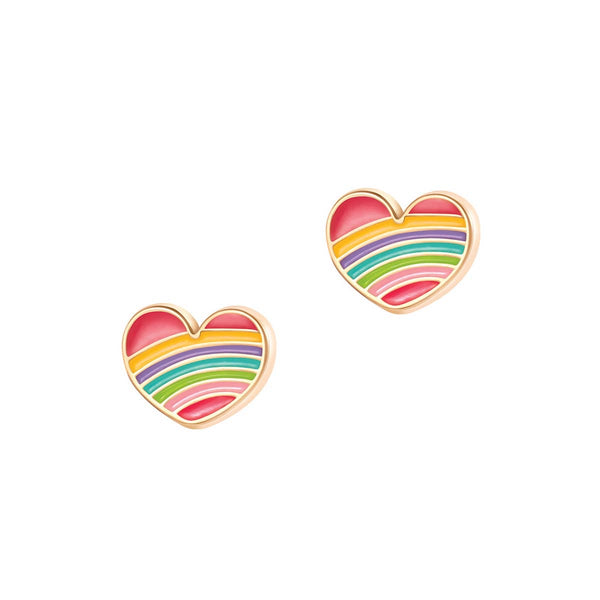 Girl Nation Rainbow Heart Cutie Stud Earrings