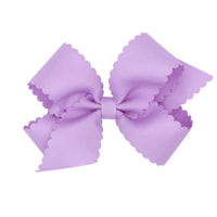 Wee Ones Medium Grosgrain Scalloped Edge Hair Bow - Light Orchid