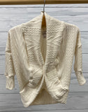 Lovie Apparel Cable Knit Cozy Cardigan - Cream