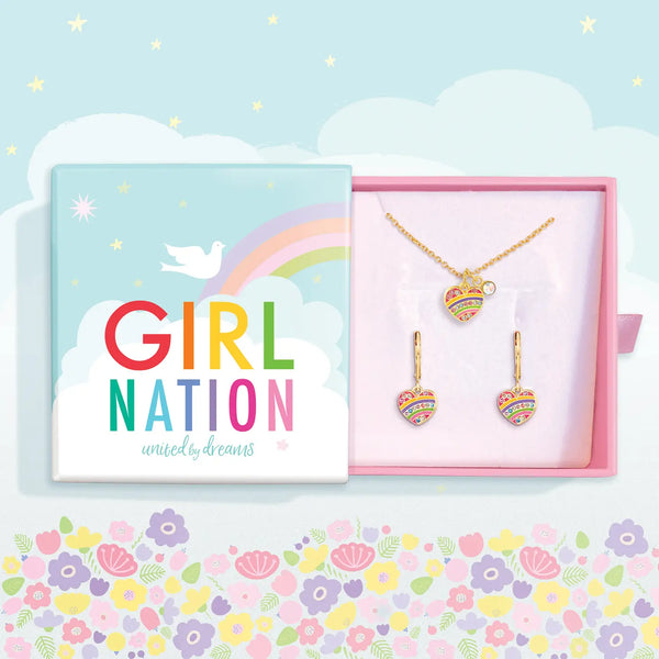 Girl Nation Rainbow Heart Crystal Gift Set