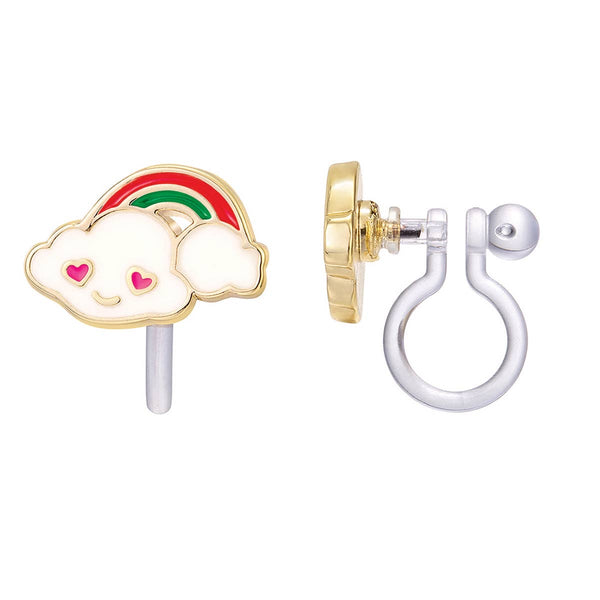 Girl Nation Cloud Loves Rainbow Cutie Clip-On Earrings