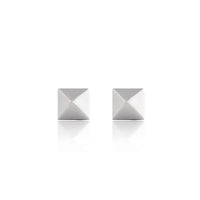 Girl Nation Silver Pyramid Stud Earrings