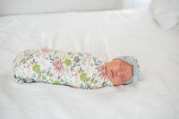 Copper Pearl Knit Swaddle Blanket - Olive