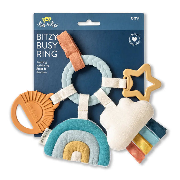 Bitzy Busy Ring Teething Activity Toy - Rainbow