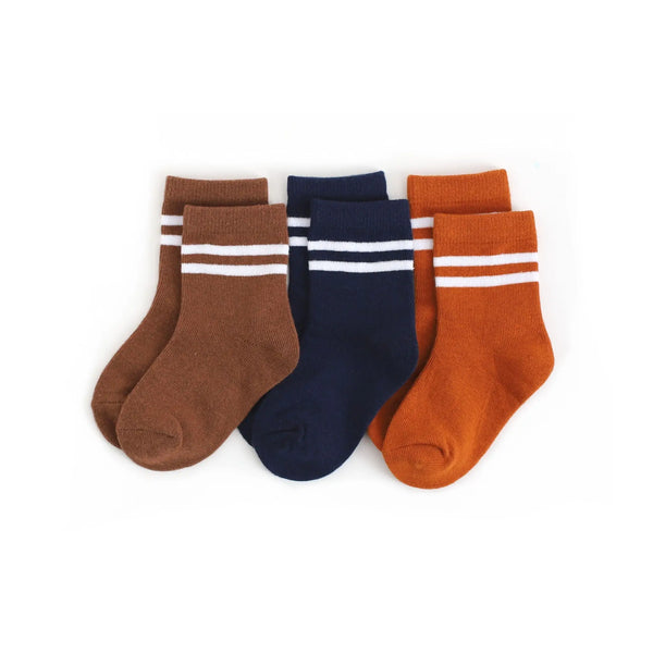 Little Stocking Co. Game Day Striped Midi Sock 3-pack